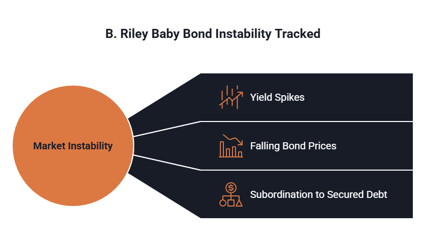 A chart shows the main reasons that B. Riley baby bonds are unstable.